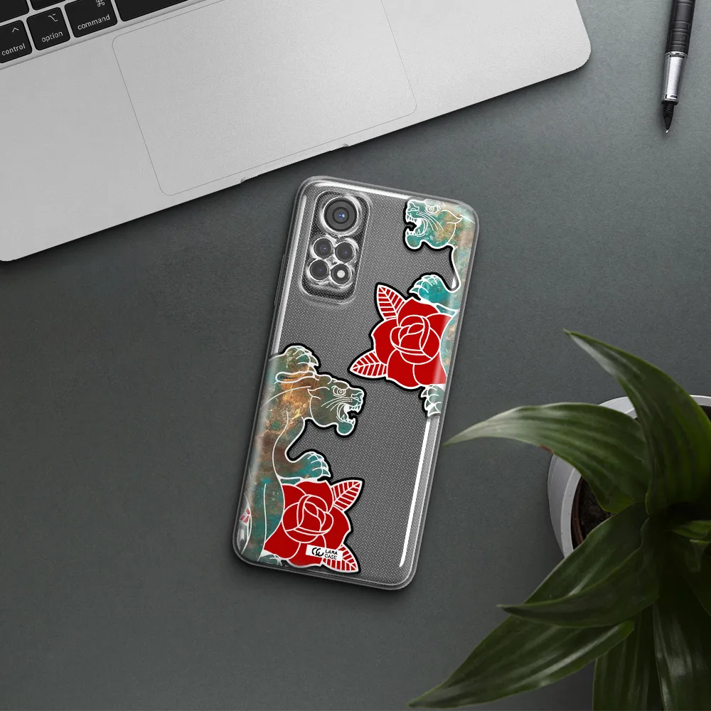 Black Panther Roses Xiaomi Redmi Note 11S Clear Tpu Case