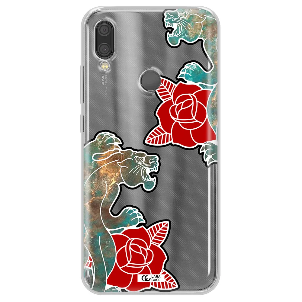 Black Panther Roses Xiaomi Redmi Note 7 Clear TPU Case