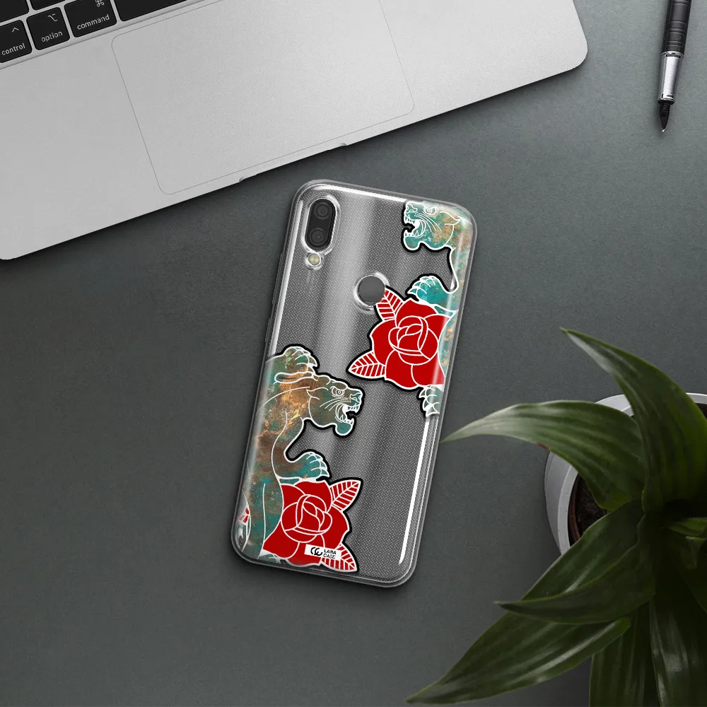 Black Panther Roses Xiaomi Redmi Note 7 Clear TPU Case