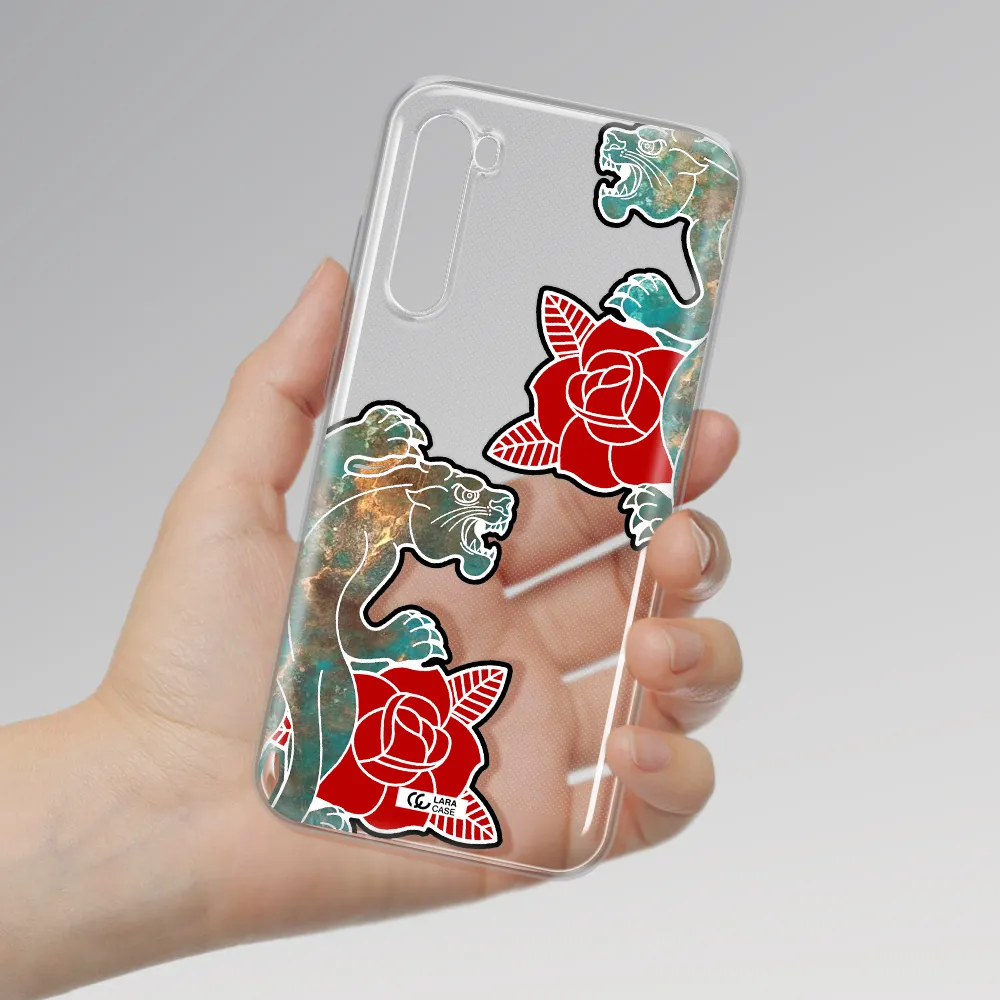 Black Panther Roses Xiaomi Redmi Note 8T Clear Tpu Case