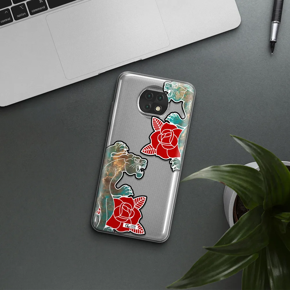Black Panther Roses Xiaomi Redmi Note 9T Clear Tpu Case