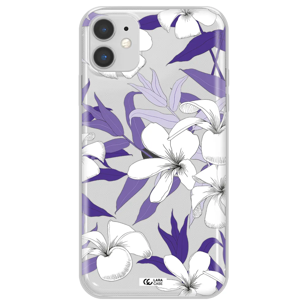 Purple Flower Apple iPhone 11 Clear TPU Case