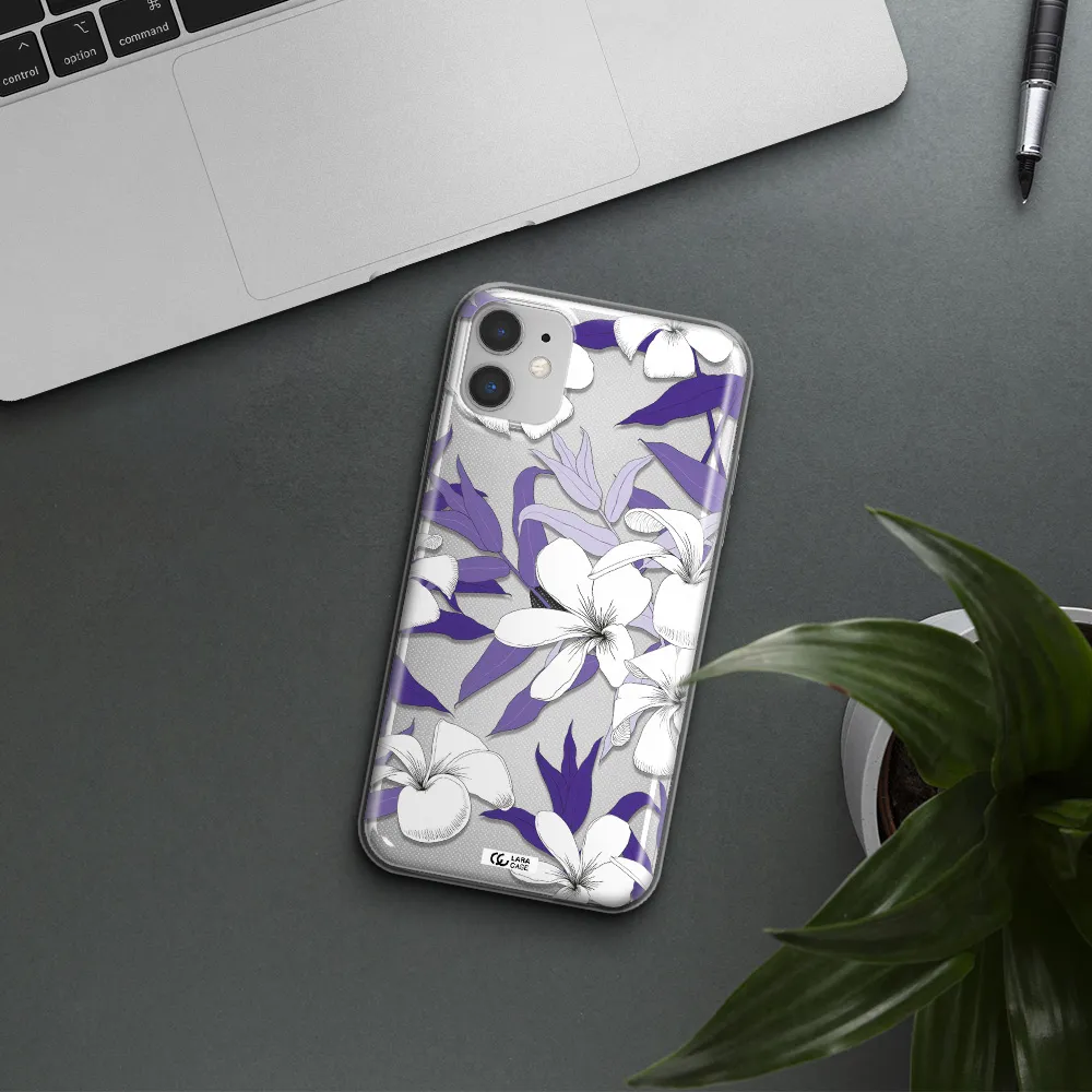 Purple Flower Apple iPhone 11 Clear TPU Case