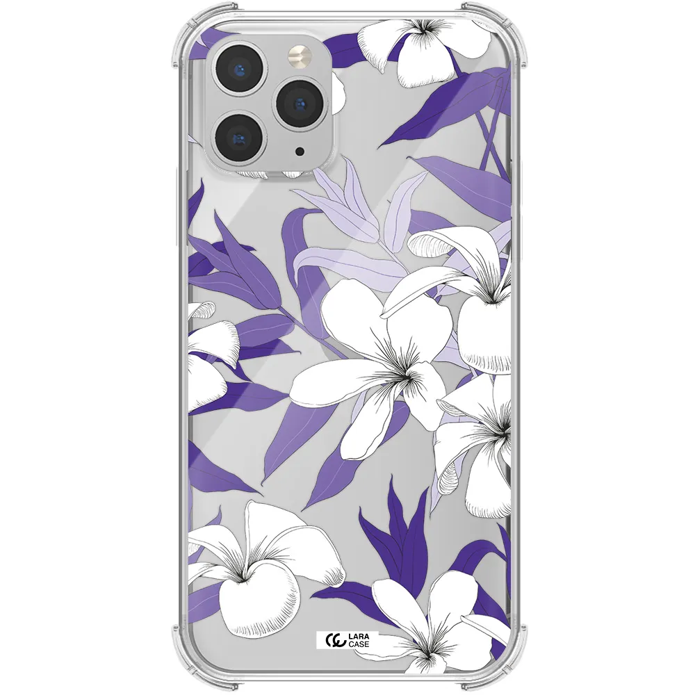 Purple Flower Apple iPhone 11 pro Clear PC Case