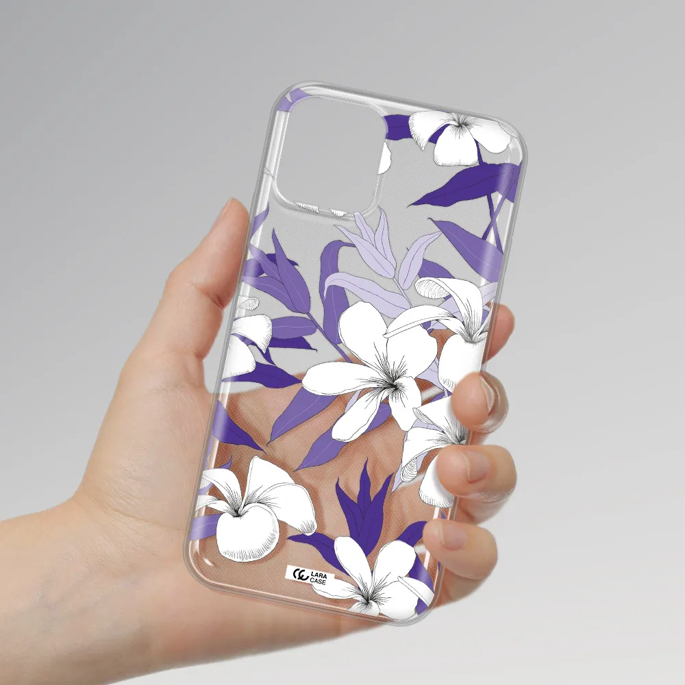 Purple Flower Apple iPhone 11 pro Clear TPU Case