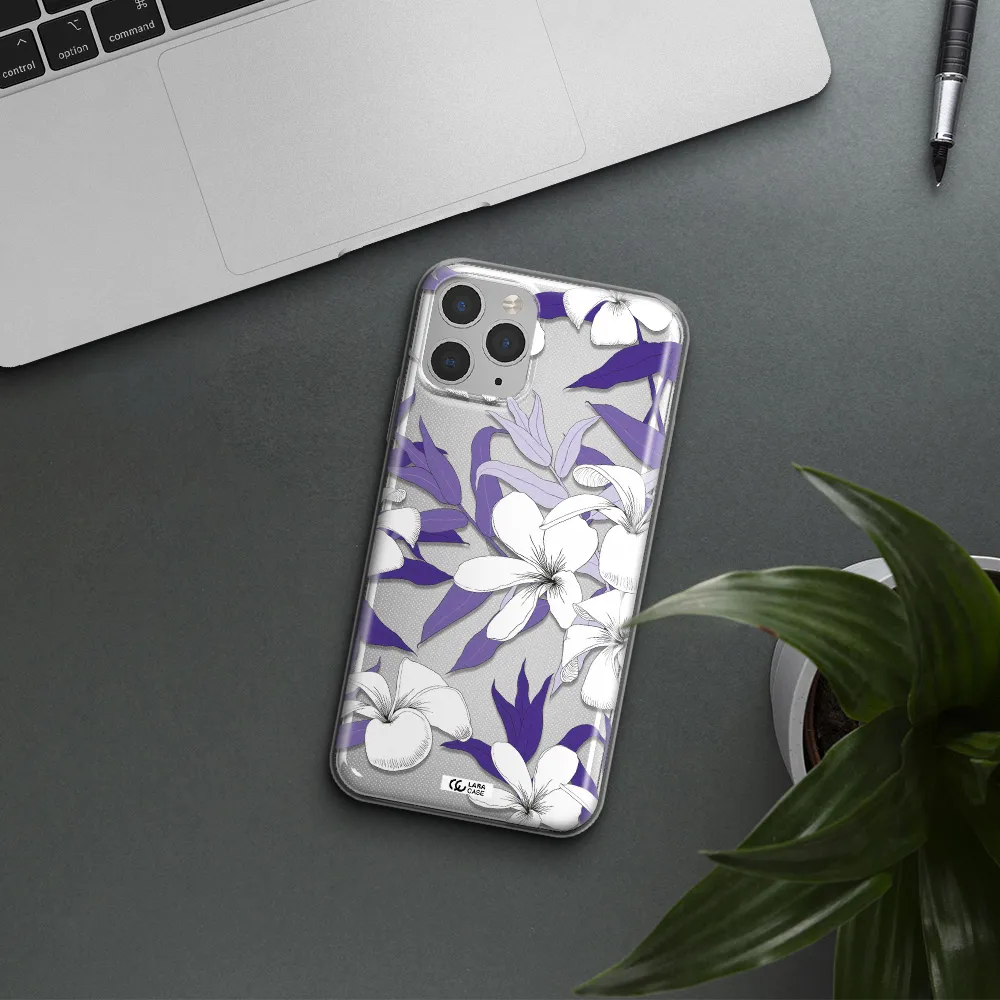 Purple Flower Apple iPhone 11 pro Clear TPU Case