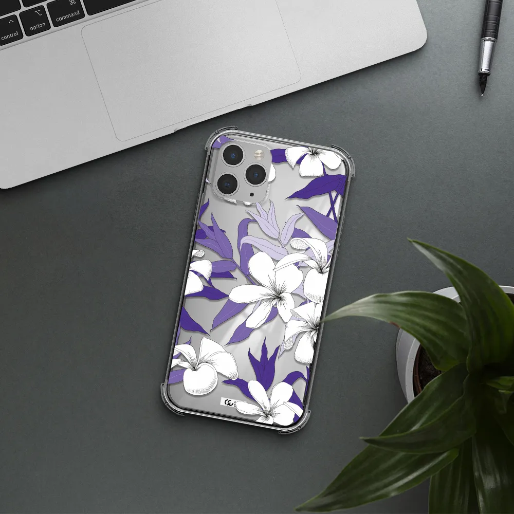 Purple Flower Apple iPhone 11 pro max Clear PC Case