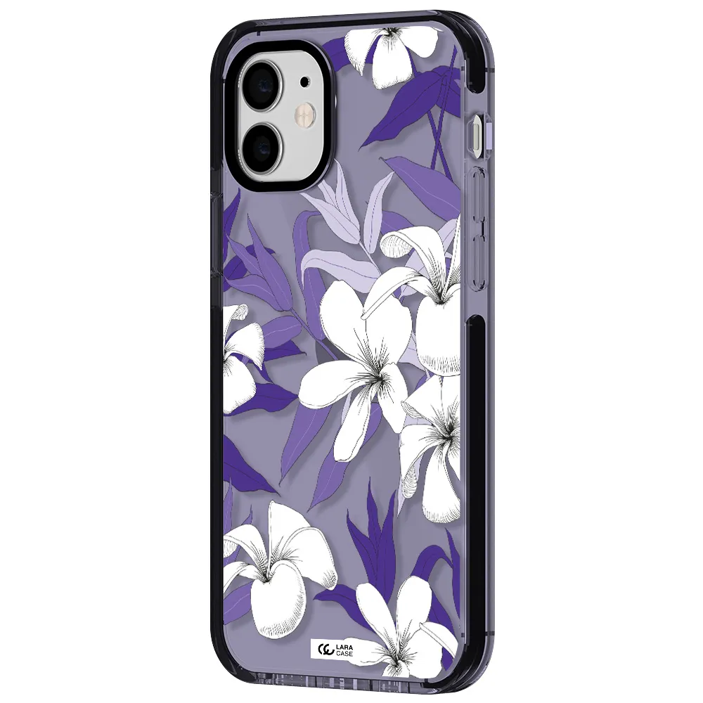 Purple Flower Apple iPhone 12 impact Lilac Case