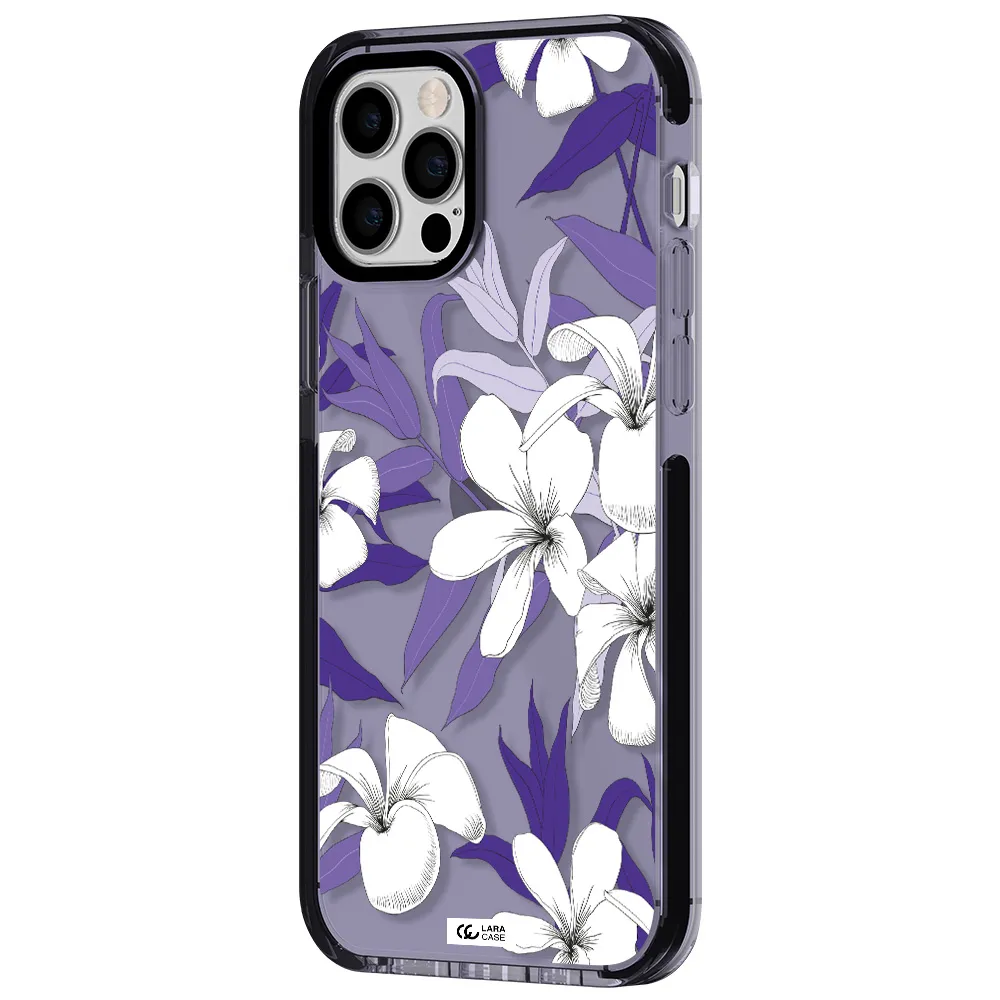 Purple Flower Apple iPhone 12 pro impact Lilac Case