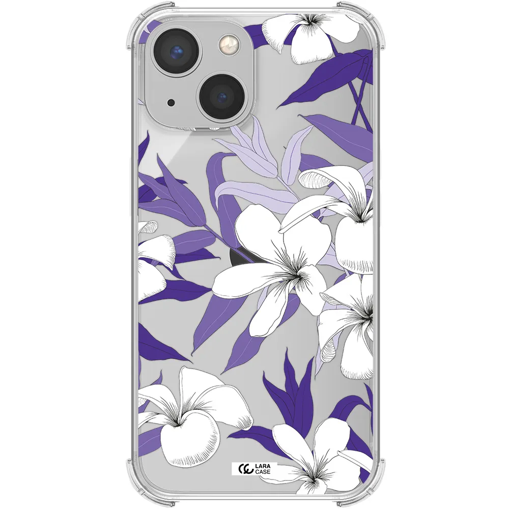 Purple Flower Apple iPhone 13 Clear PC Case