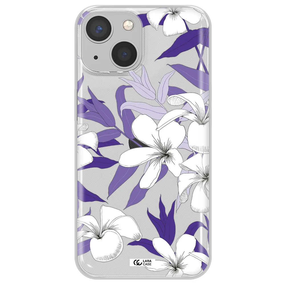Purple Flower Apple iPhone 13 Clear TPU Case