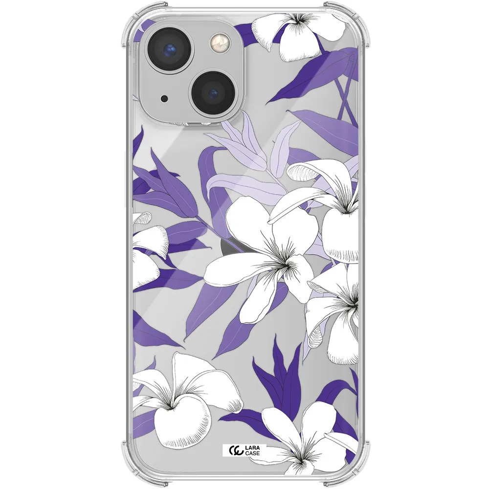 Purple Flower Apple iPhone 13 mini Clear PC Case