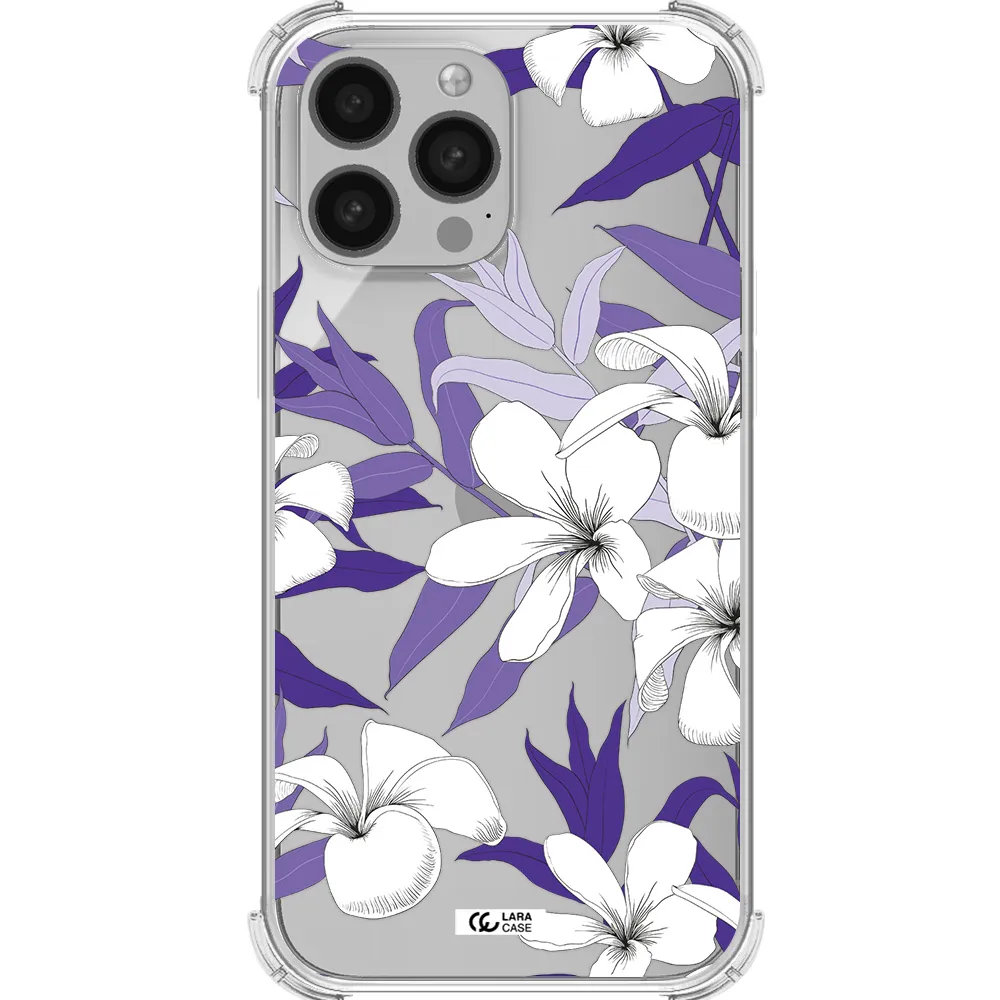 Purple Flower Apple iPhone 13 Pro Clear PC Case