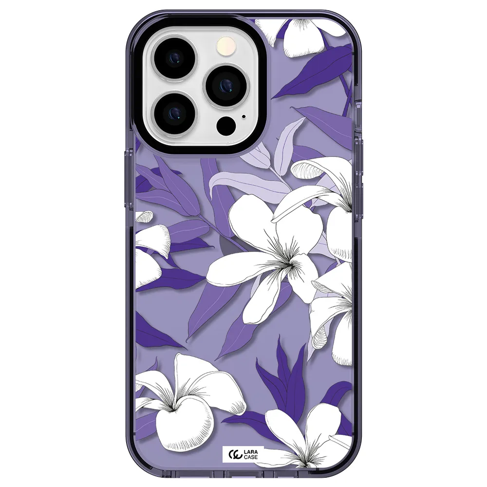 Purple Flower Apple iPhone 13 Pro impact Lilac Case