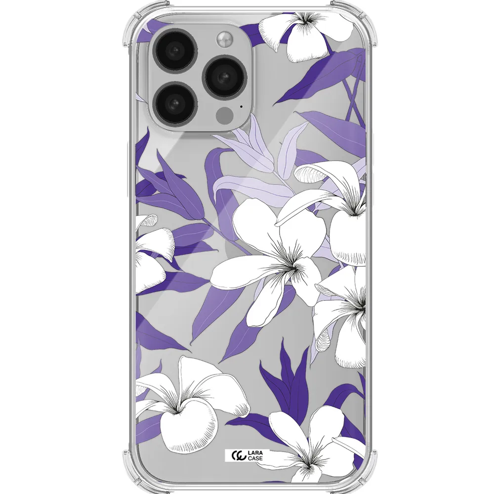 Purple Flower Apple iPhone 13 Pro Max Clear PC Case