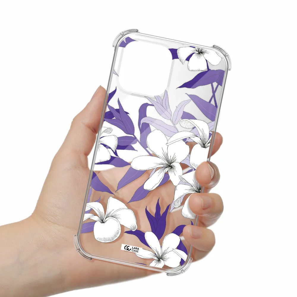 Purple Flower Apple iPhone 13 Pro Max Clear PC Case