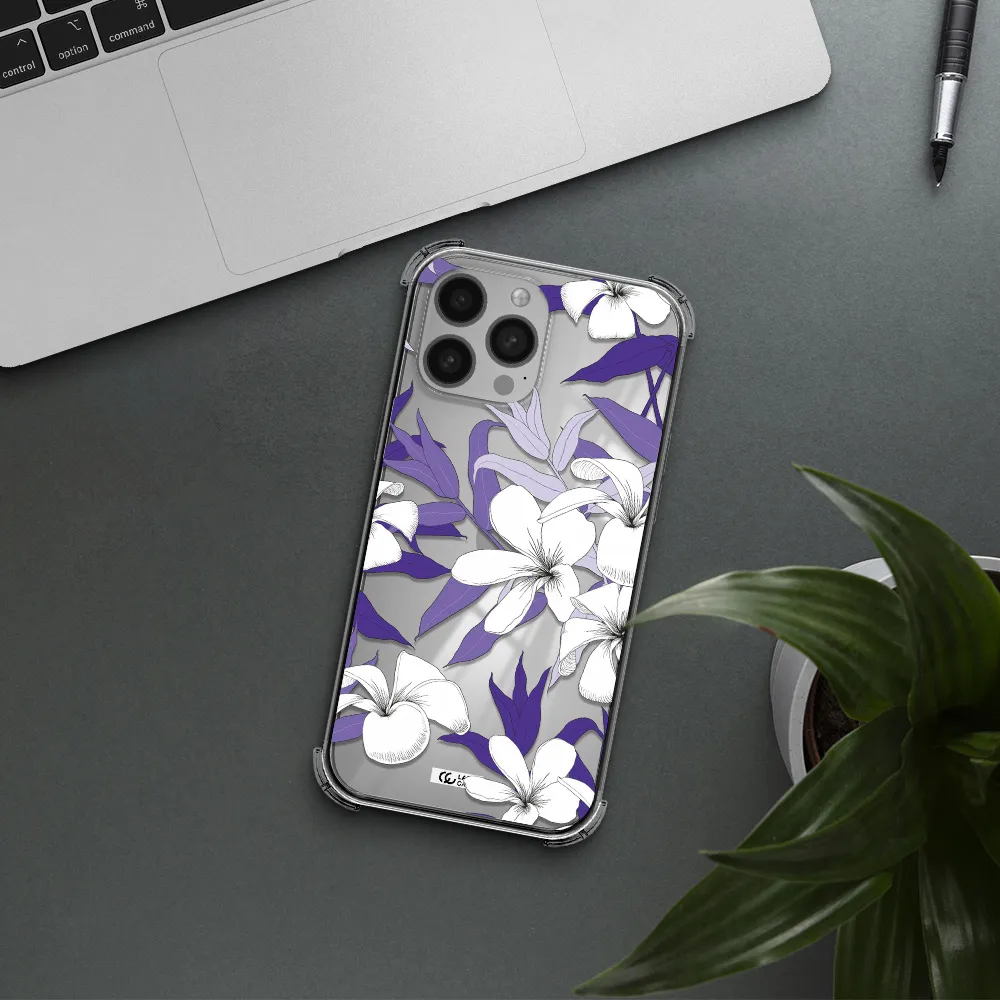 Purple Flower Apple iPhone 13 Pro Max Clear PC Case