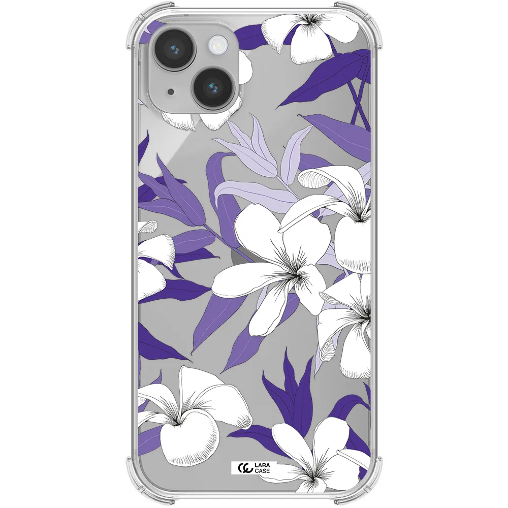 Purple Flower Apple iPhone 14 plus Clear PC Case