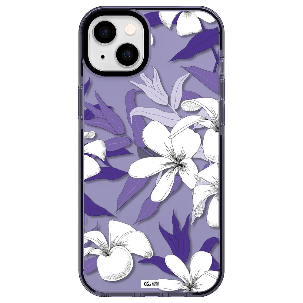 Purple Flower Apple iPhone 14 plus impact Lilac Case