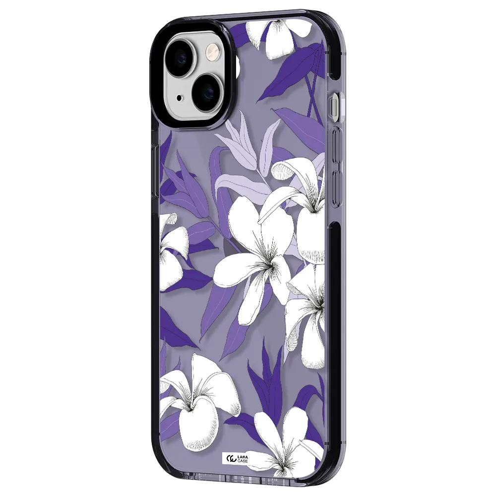 Purple Flower Apple iPhone 14 plus impact Lilac Case