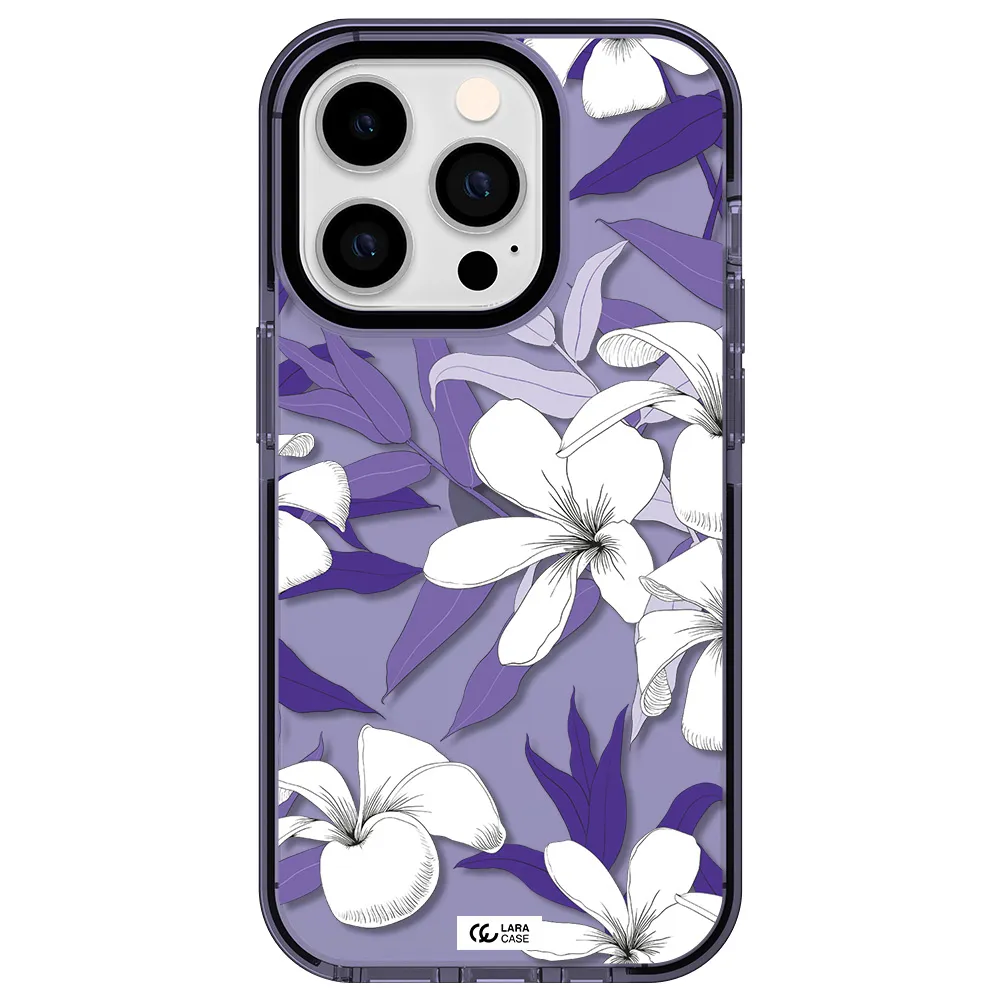 Purple Flower Apple iPhone 14 pro impact Lilac Case