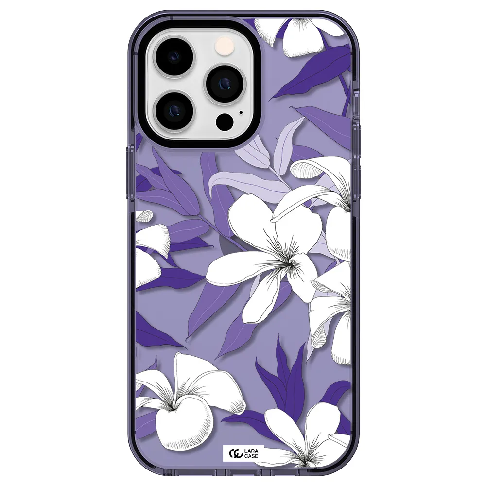 Purple Flower Apple iPhone 15 Pro impact Lilac Case