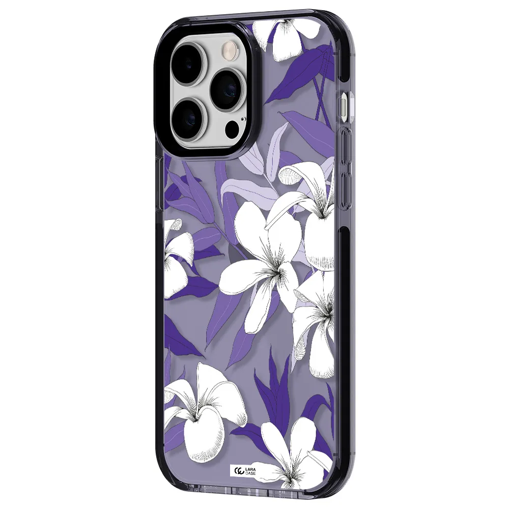 Purple Flower Apple iPhone 15 Pro impact Lilac Case