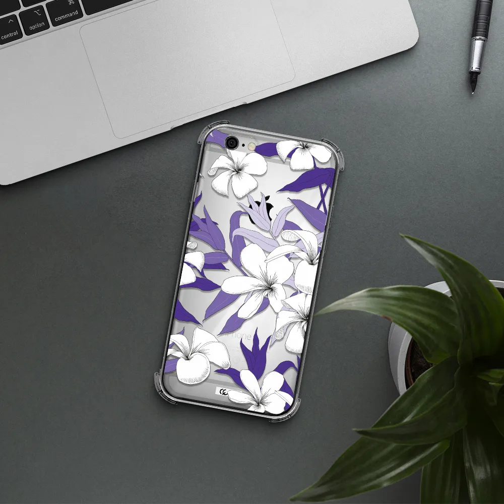 Purple Flower Apple iPhone 6 Clear PC Case