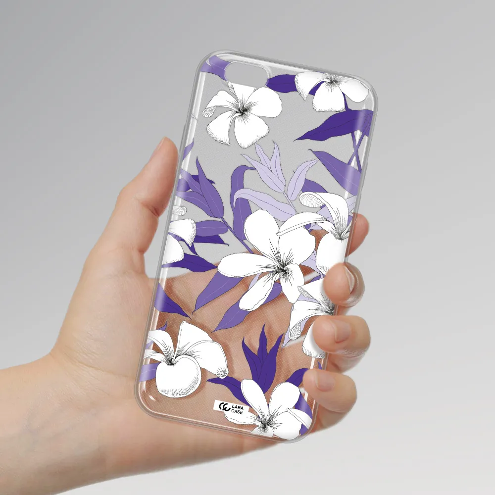 Purple Flower Apple iPhone 6 Clear TPU Case