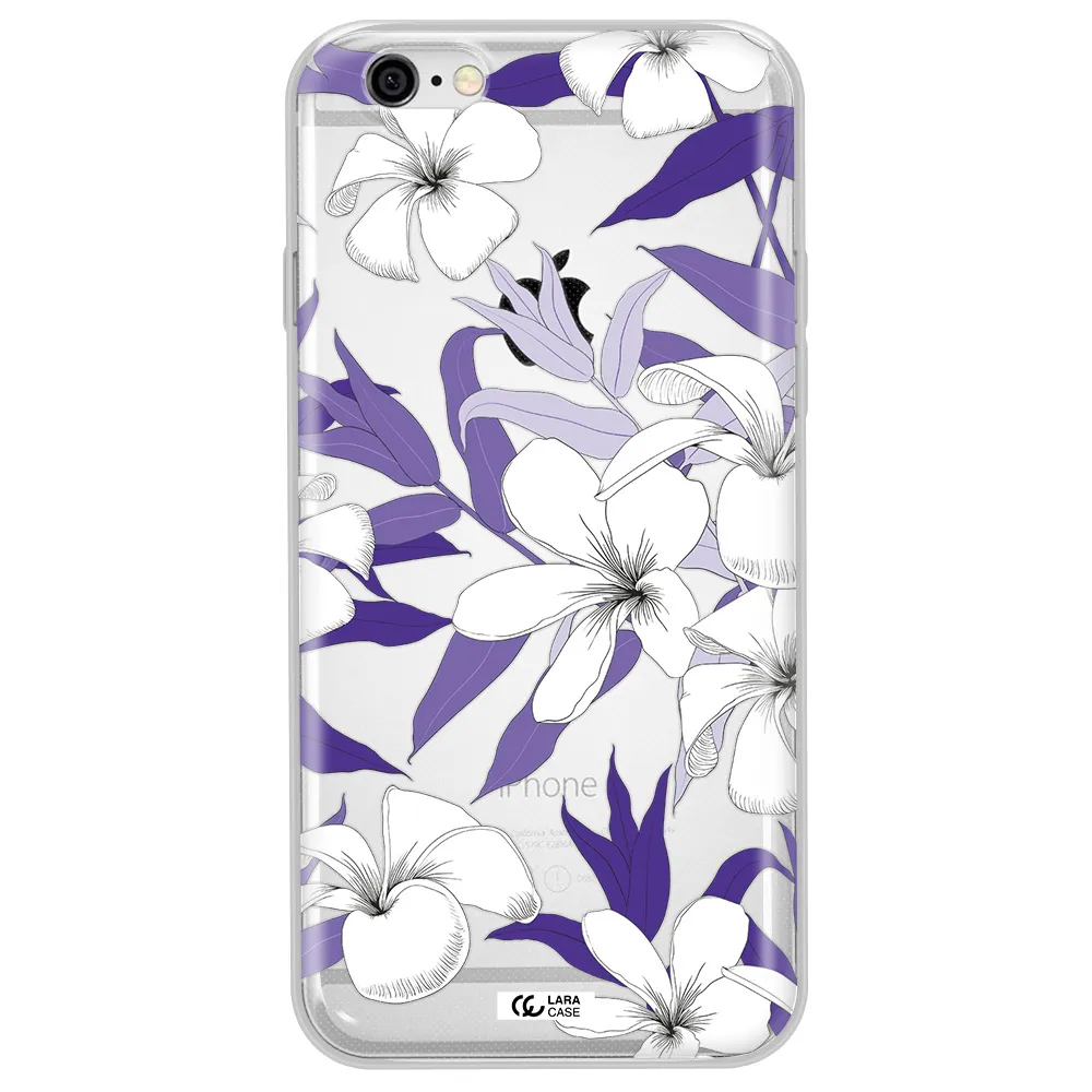 Purple Flower Apple iPhone 6 plus Clear TPU Case