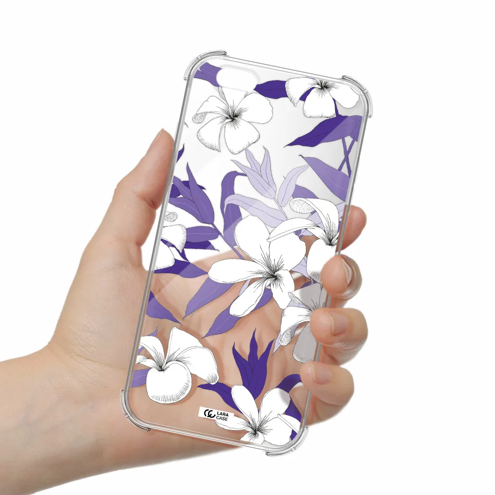 Purple Flower Apple iPhone 6 s plus Clear PC Case