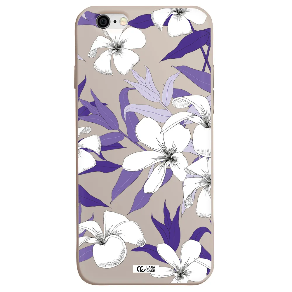 Purple Flower Apple iPhone 6 Silicone Stone Case