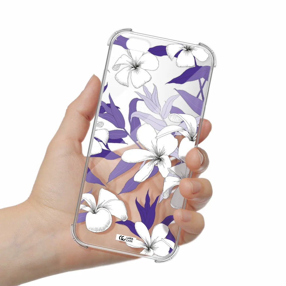 Purple Flower Apple iPhone 6S Clear PC Case