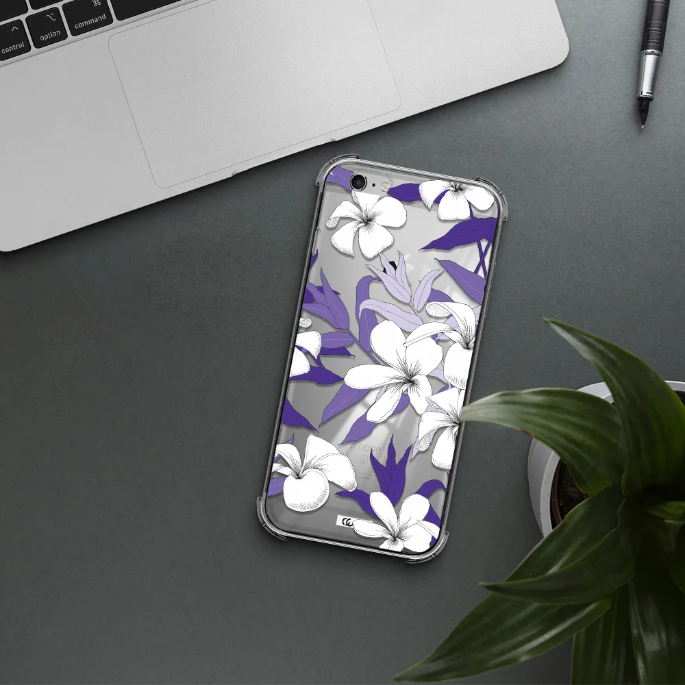 Purple Flower Apple iPhone 6S Clear PC Case