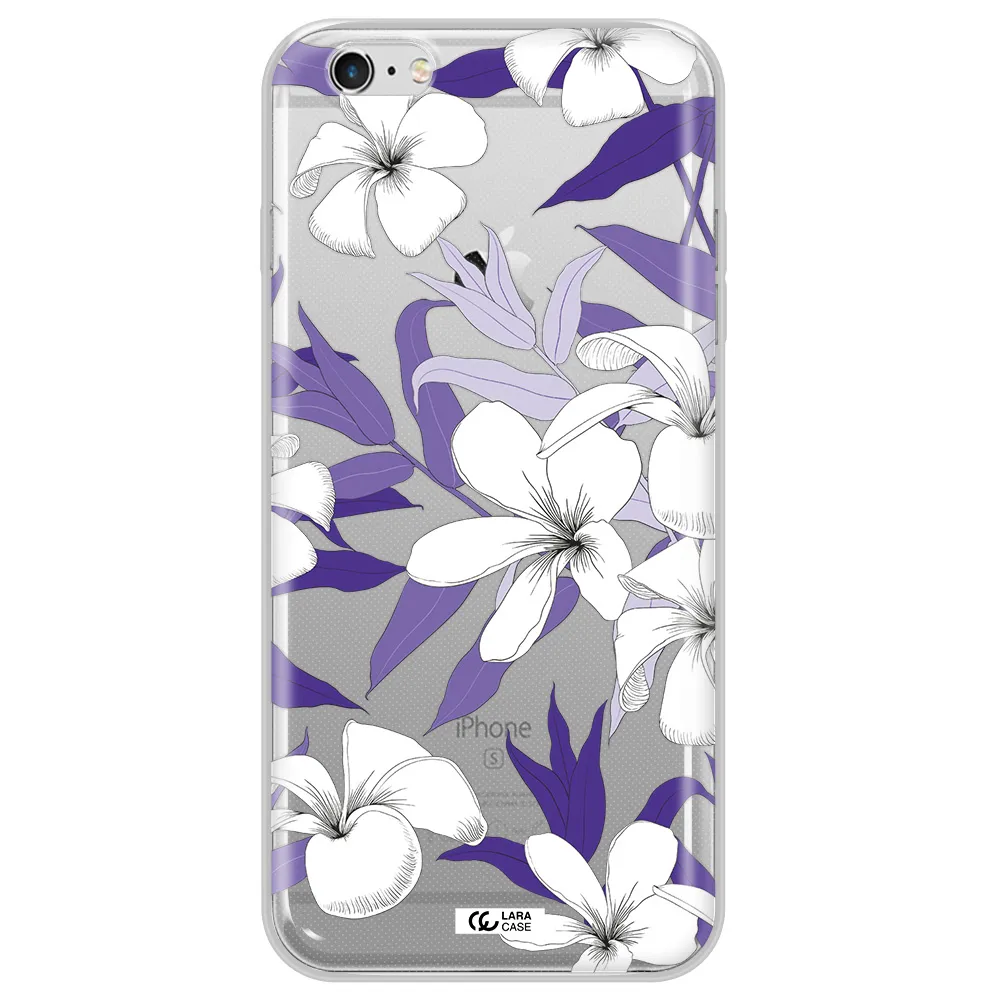 Purple Flower Apple iPhone 6S Clear TPU Case