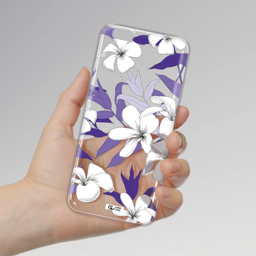 Purple Flower Apple iPhone 6S Clear TPU Case