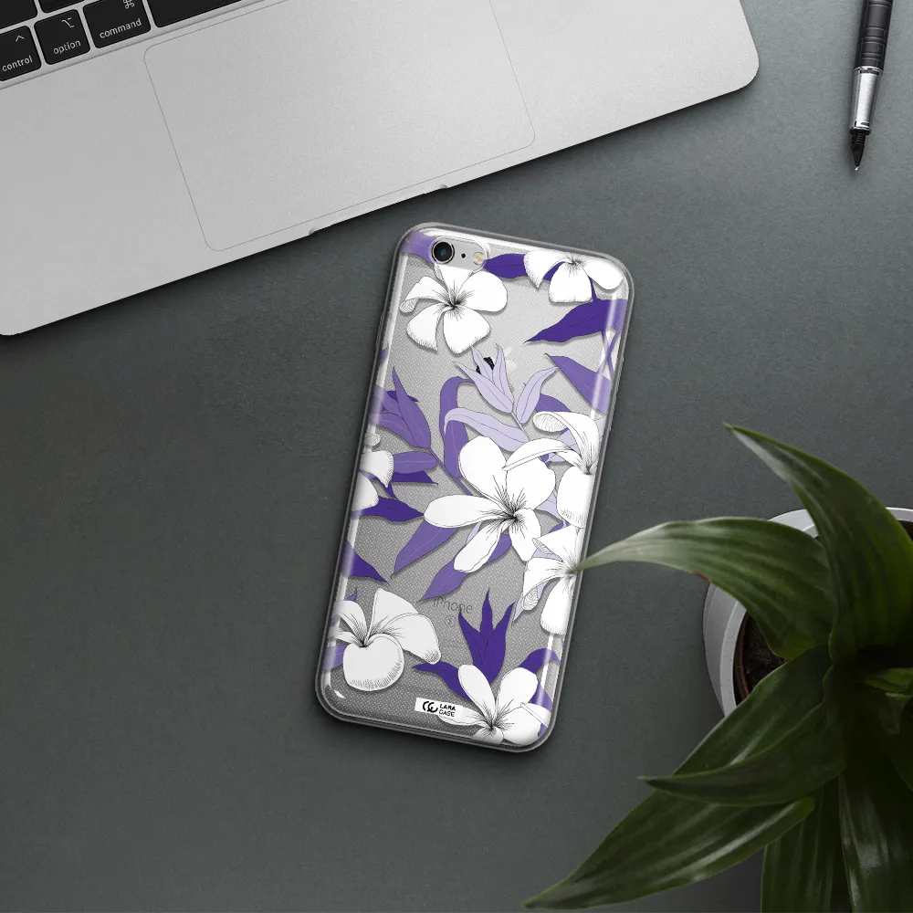 Purple Flower Apple iPhone 6S Clear TPU Case