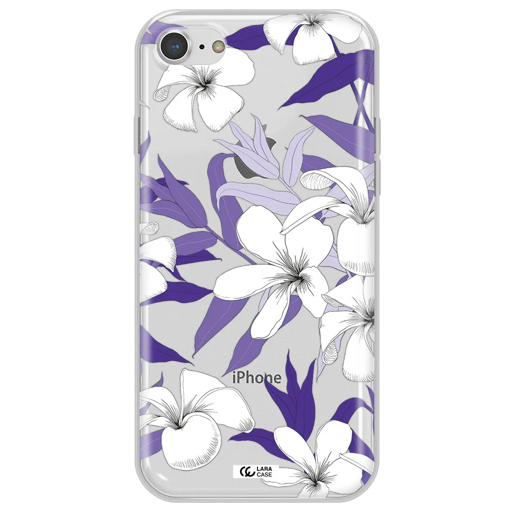 Purple Flower Apple iPhone 7 Clear TPU Case