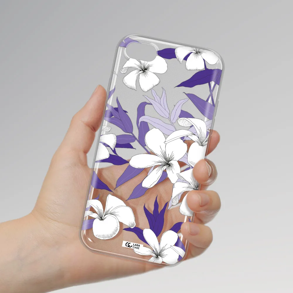 Purple Flower Apple iPhone 7 Clear TPU Case