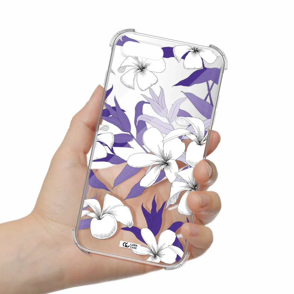 Purple Flower Apple iPhone 7 plus Clear PC Case