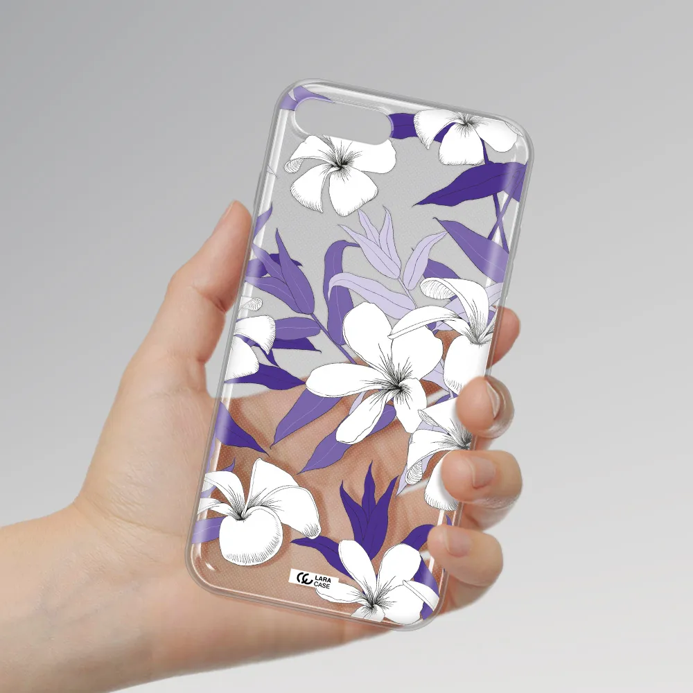 Purple Flower Apple iPhone 7 plus Clear TPU Case
