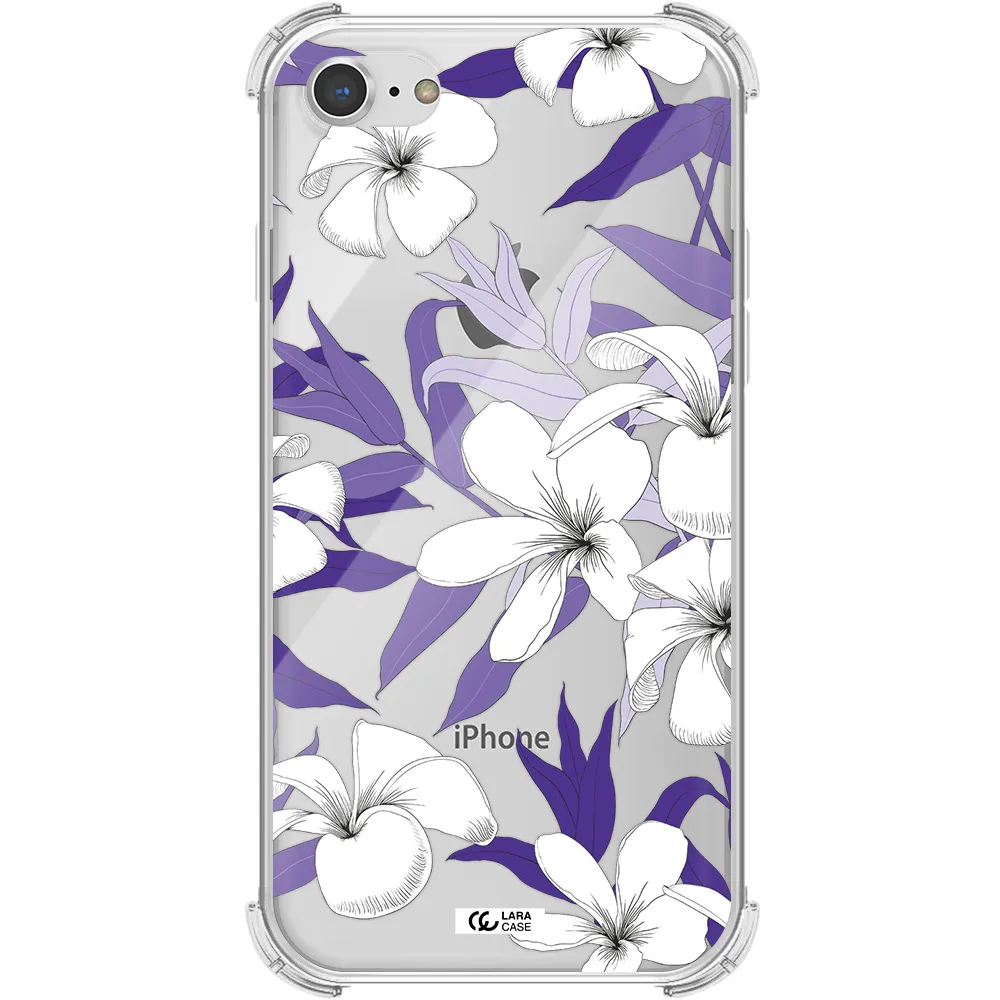 Purple Flower Apple iPhone 8 Clear PC Case