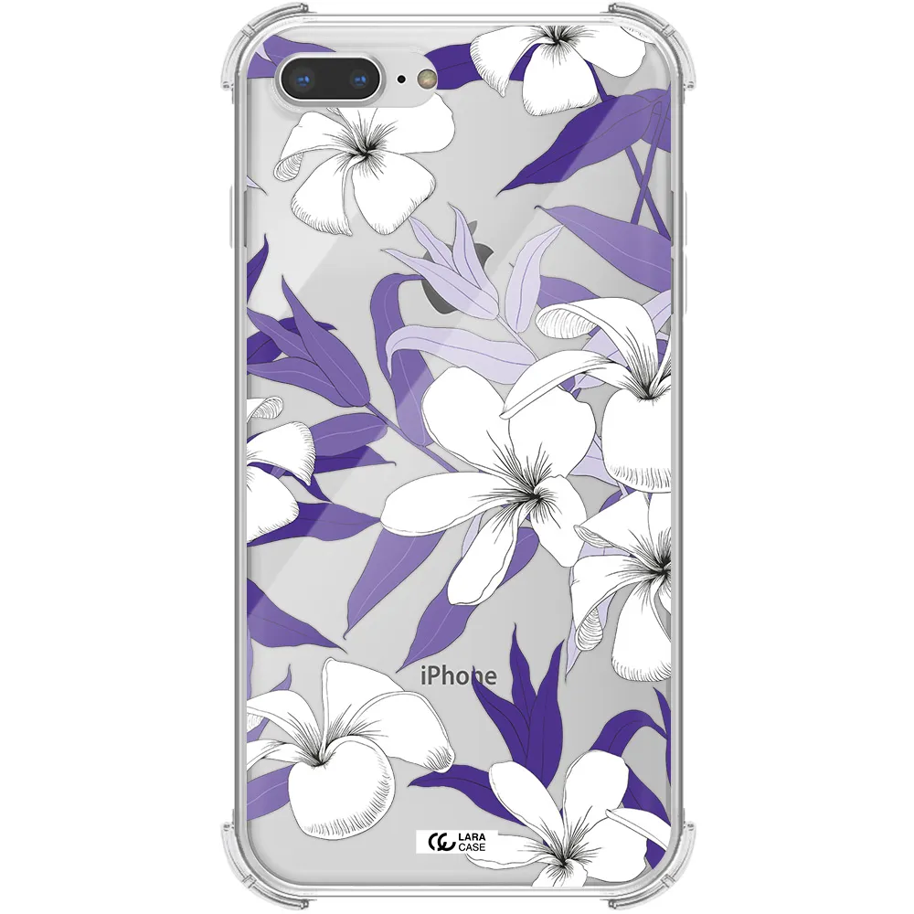Purple Flower Apple iPhone 8 plus Clear PC Case