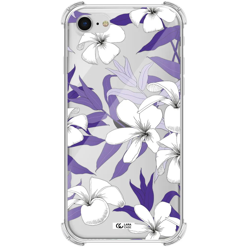 Purple Flower Apple iPhone se 2020 Clear PC Case