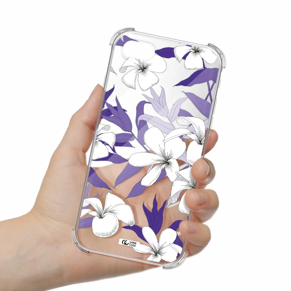 Purple Flower Apple iPhone se 2020 Clear PC Case