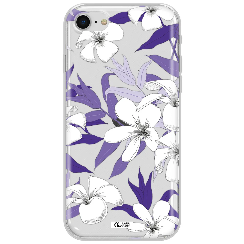 Purple Flower Apple Iphone Se 2020 Clear Tpu Case
