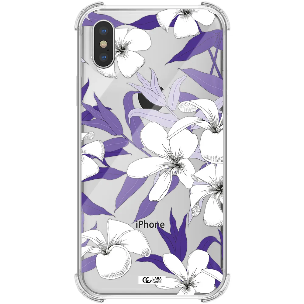 Purple Flower Apple iPhone X Clear PC Case