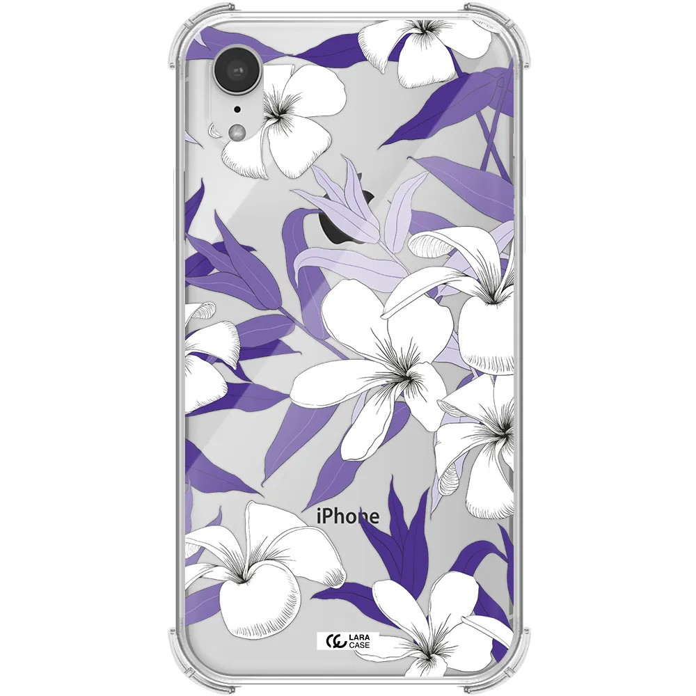 Purple Flower Apple iPhone XR Clear PC Case