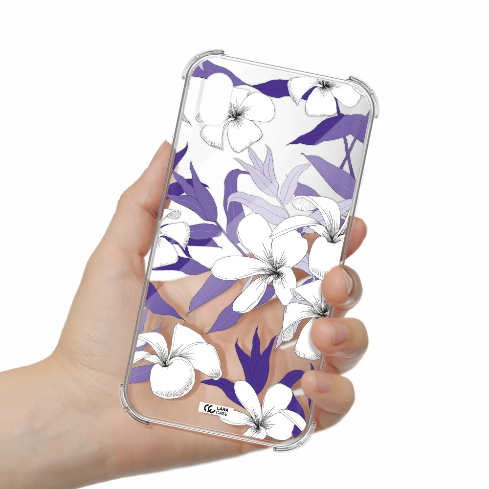 Purple Flower Apple iPhone XR Clear PC Case