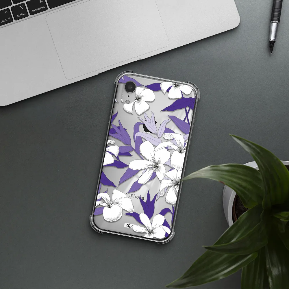 Purple Flower Apple iPhone XR Clear PC Case